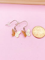 Rose Gold Butterfly Charm Earrings, N2770A