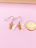 Rose Gold Butterfly Charm Earrings, N2770A