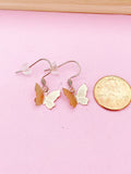 Rose Gold Butterfly Charm Earrings, N2770A