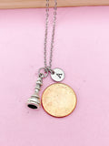 Silver Bishop Chess Piece Necklace, Chess Piece in Option, N4191A