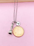 Silver Bishop Chess Piece Necklace, Chess Piece in Option, N4191A