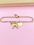 Gold Wheaten Terrier Dog Charm Bracelet, Personalized Gift, N1545