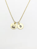 Gold Snare Drum Charm Necklace Music Instrument School Marching Band Gifts Idea Personalized Customized Made to Order, D432A
