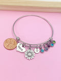 Silver Nana Sunflower Charm Bracelet, N1720