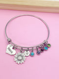 Silver Nana Sunflower Charm Bracelet, N1720