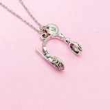Silver or Bronze Headphone Charm Necklace, N985