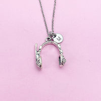 Silver or Bronze Headphone Charm Necklace, N985