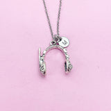 Silver or Bronze Headphone Charm Necklace, N985