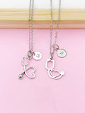 Silver Stethoscope Charm Necklace, Doctor Nurse Medical School Student Gifts, N5627C