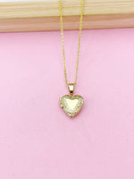 Gold Heart Locket Necklace, Delicate Necklace, Dainty Necklace, Simple Necklace, Minimalist Necklace, Gold Chain Necklace, N5076