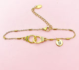 Bronze Gold or Silver Freedom Handcuff Bracelet, N1483E