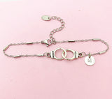 Silver Freedom Handcuff Bracelet, Gold in Option, N1483G