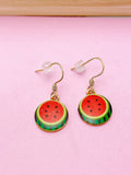 Gold Watermelon Charm Earrings, N2833