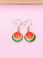 Gold Watermelon Charm Earrings, N2833