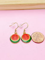 Gold Watermelon Charm Earrings, N2833