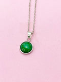 Jade Necklace, Natural Green Jade Jewelry, Birthday Gift, Good Luck Gift, N5013A
