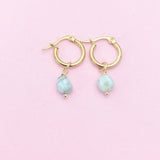 Larimar Earrings, Natural Gemstone Jewelry, N5115