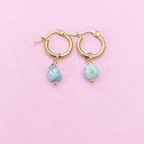 Larimar Earrings, Natural Gemstone Jewelry, N5115