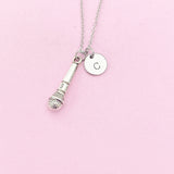 Silver Microphone Charm Necklace, N2625B