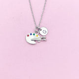 Silver Artist Paint Palette Charm Necklace, N376A