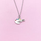 Silver Artist Palette Necklace, N376