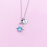 Silver Guardian Angel Charm Necklace, Cubic Zirconia Jewelry, N2335A