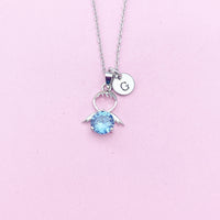 Silver Guardian Angel Charm Necklace, Cubic Zirconia Jewelry, N2335A