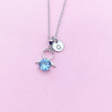 Silver Guardian Angel Charm Necklace, Cubic Zirconia Jewelry, N2335A