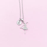 Silver Ballet Dance Charm Necklace, N1039