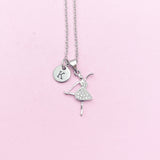 Silver Ballet Dance Charm Necklace, N1039