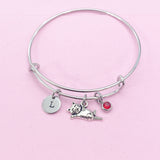 Silver Cute Cat Charm Bracelet, N976C