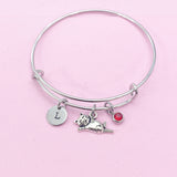 Silver Cute Cat Charm Bracelet, N976C