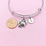 Silver Mother Elephant and Baby Calf Charm Bracelet, N1498