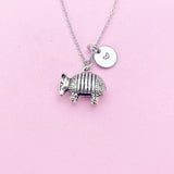 Silver Armadillo Charm Necklace, Animal Charm, N776