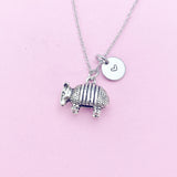 Silver Armadillo Charm Necklace, Animal Charm, N776