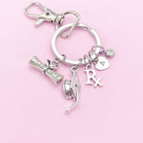 Graduation Charm Keychain, Rx Diploma, Initial Charm, Personalized Gift
