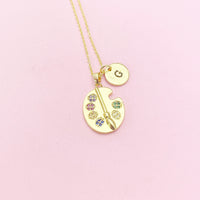 Gold Artist Palette Charm Necklace Birthday Gifts, Personalized Customized Gifts, N5258