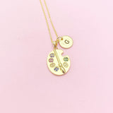Gold Artist Palette Charm Necklace Birthday Gifts, Personalized Customized Gifts, N5258