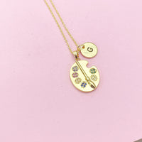 Gold Artist Palette Charm Necklace Birthday Gifts, Personalized Customized Gifts, N5258