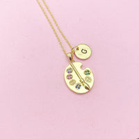 Gold Artist Palette Charm Necklace Birthday Gifts, Personalized Customized Gifts, N5258