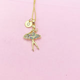 Silver Ballet Girl Dance Necklace, N582B