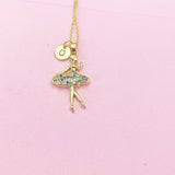 Gold or Silver Ballet Girl Dance Necklace, N582A