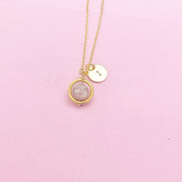 Gold Natural Plum Blossom Tourmaline Necklace, Gemstone Jewelry N4299