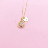 Gold Natural Plum Blossom Tourmaline Necklace, Gemstone Jewelry N4299
