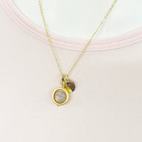 Gold Natural Plum Blossom Tourmaline Necklace, Gemstone Jewelry N4299
