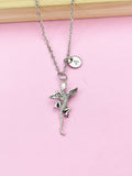 Silver Flying Lizards Charm Necklace, Flying Dargon, Gecko with Wings Charm, N5699