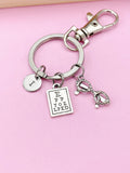 Silver Eye Chart Reading Glasses Charm Keychain, N147B