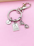Silver Eye Chart Reading Glasses Charm Keychain, N147B