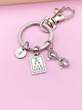 Silver Eye Chart Reading Glasses Charm Keychain, N147B