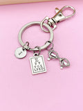 Silver Eye Chart Reading Glasses Charm Keychain, N147B
